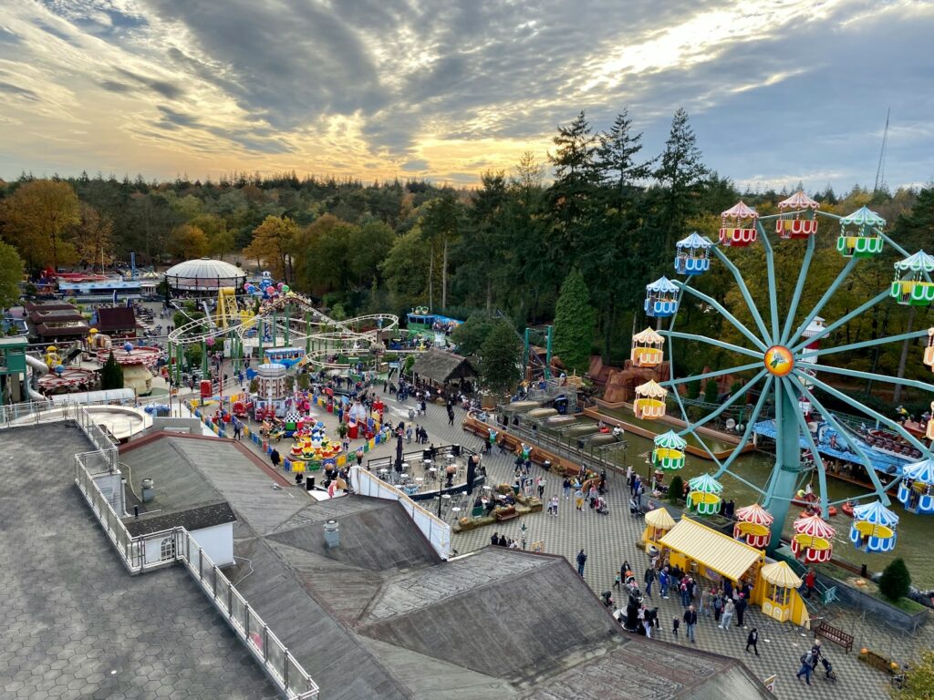 people near amusement park
